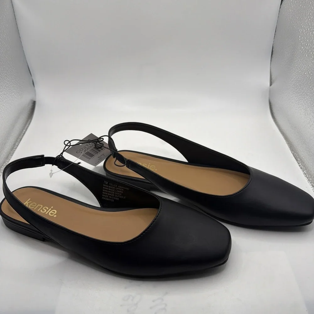 Kensie Women's Size 11, Felice Dress Shoes Slingback Flats Easy On, Black.‎ New.